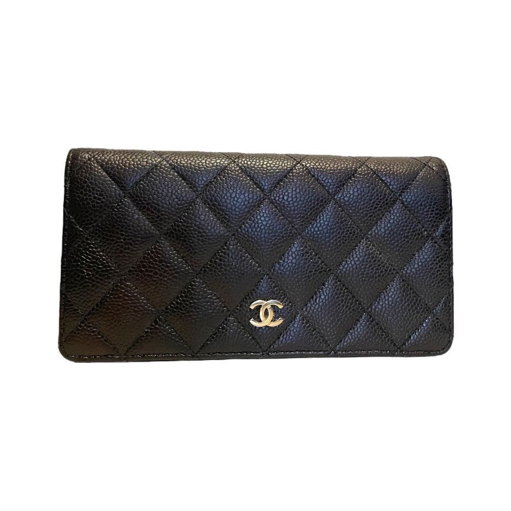 ❤️SOLD❤️2012 CHANEL Continental Black Caviar Quilted CLASSIC Leather Wallet